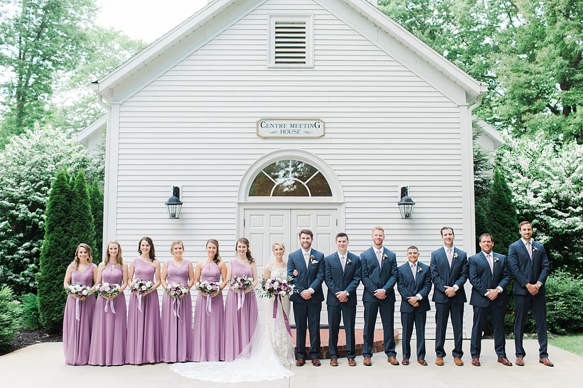  Arielle Peters Photography | Wedding party outside church steeple on wedding day at The Morris Estate in Niles, Michigan.