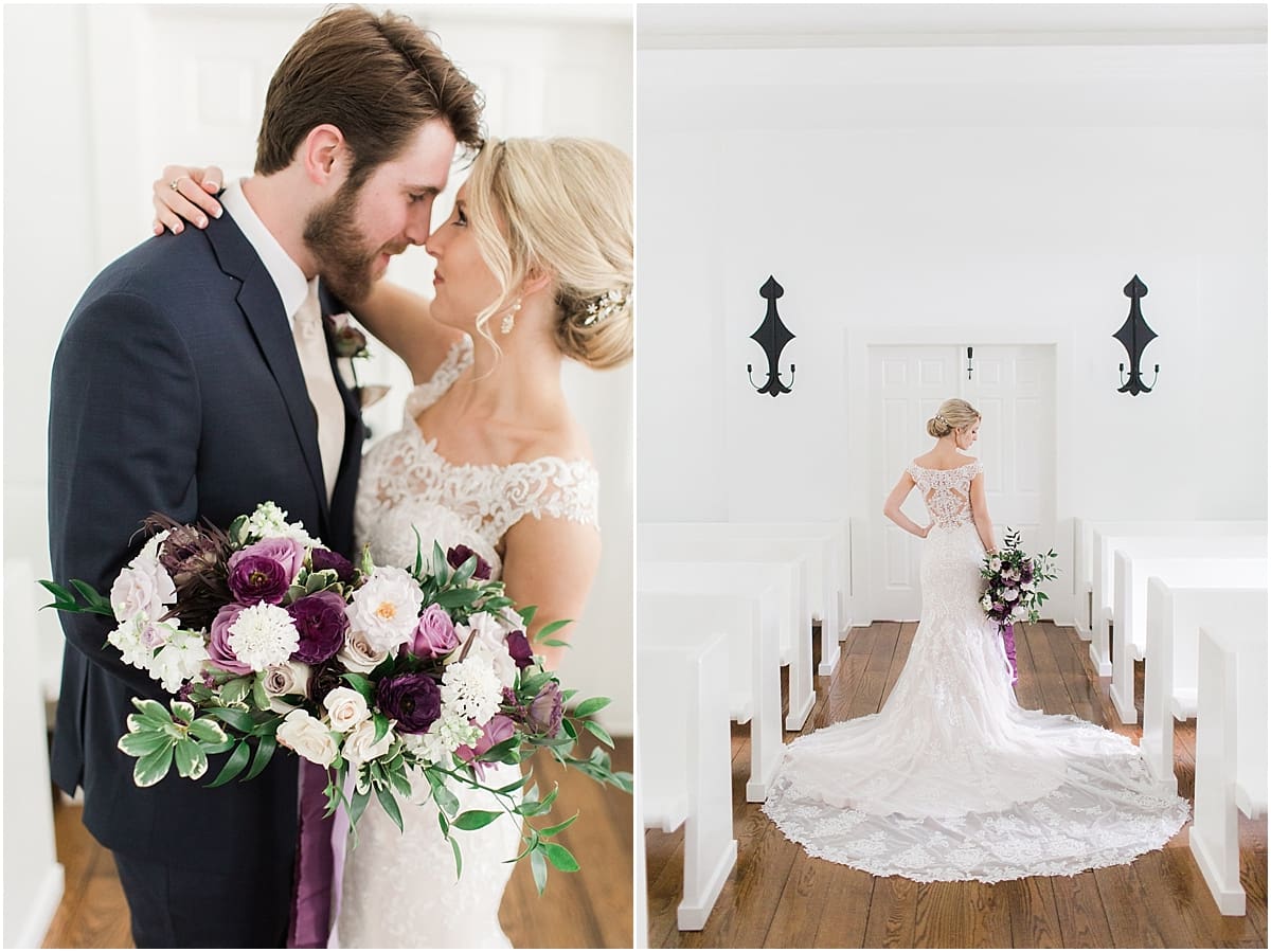  Arielle Peters Photography | Bride and groom almost kissing inside church on wedding day at The Morris Estate in Niles, Michigan.