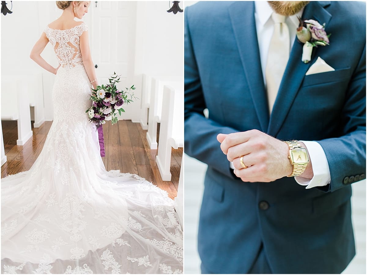  Arielle Peters Photography | Bride and groom inside church on wedding day at The Morris Estate in Niles, Michigan.