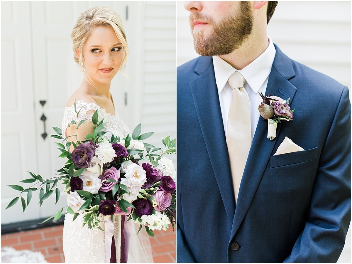  Arielle Peters Photography | Bride and groom in front of french doors on wedding day at The Morris Estate in Niles, Michigan.