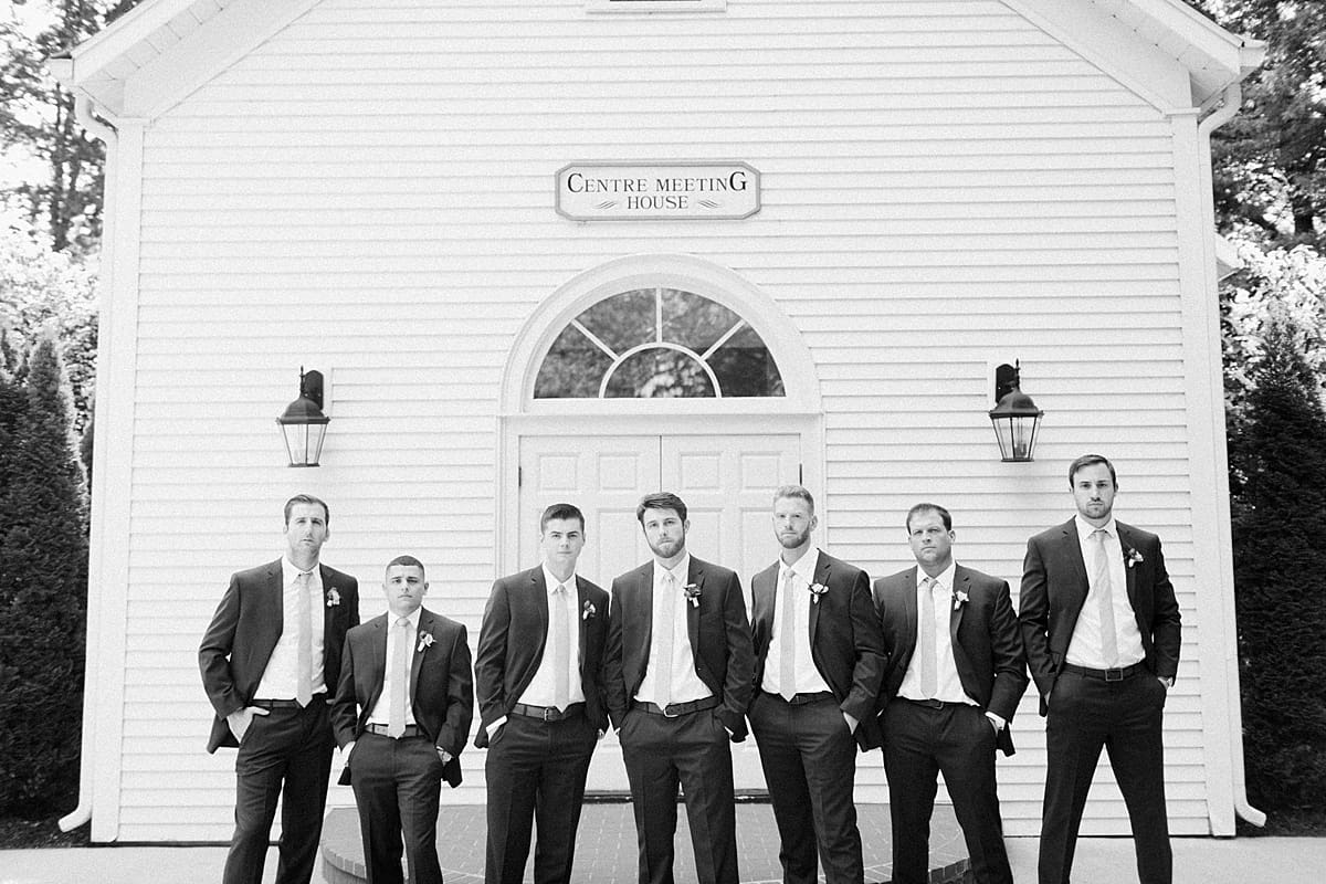  Arielle Peters Photography | Groom and groomsmen in front of french doors on wedding day at The Morris Estate in Niles, Michigan.