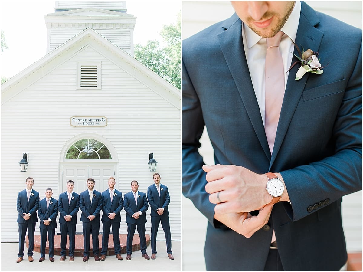  Arielle Peters Photography | Groom and groomsmen in front of french doors on wedding day at The Morris Estate in Niles, Michigan.