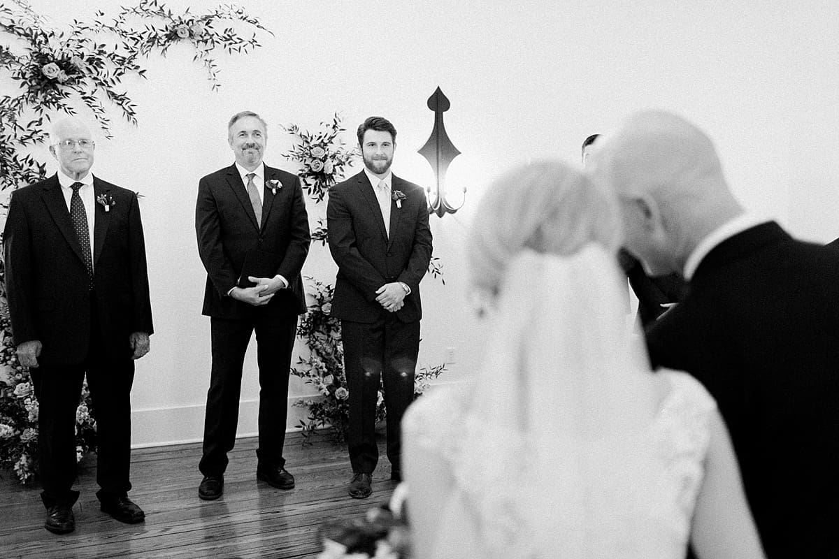  Arielle Peters Photography | Father of bride walking bride down aisle on wedding day at The Morris Estate in Niles, Michigan.