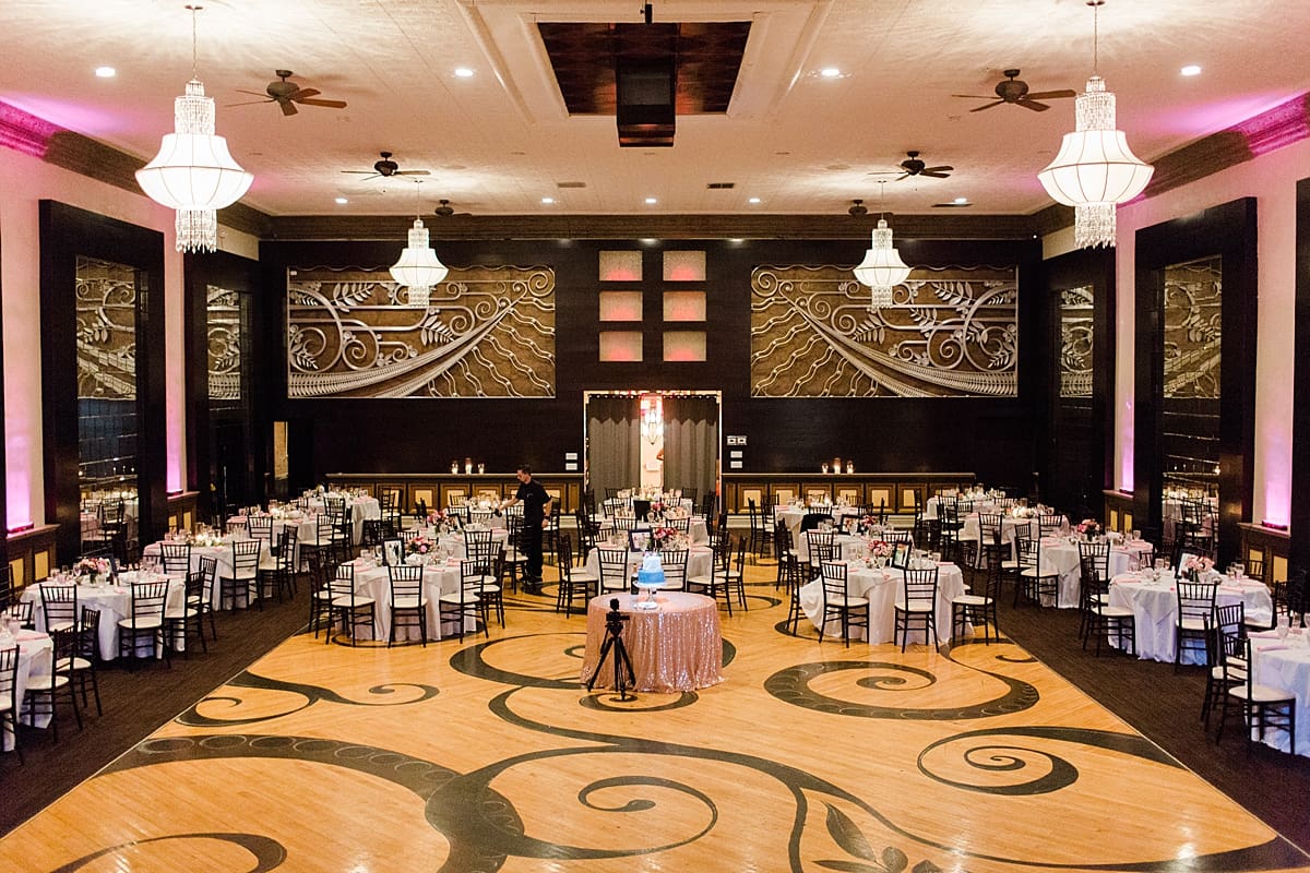 Arielle Peters Photography | Wedding reception table settings and floral arrangements at The Allure in LaPorte, Indiana on wedding day.