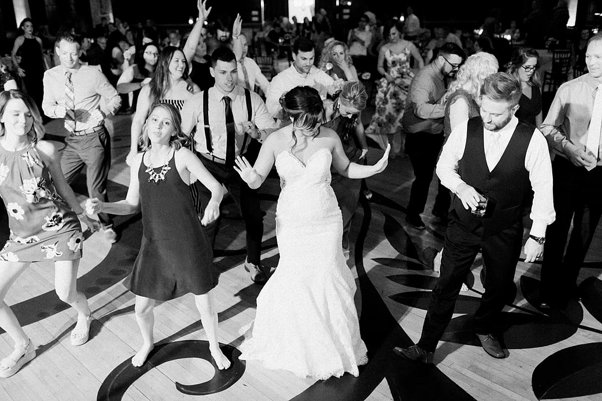 Arielle Peters Photography | Bride and groom dancing at wedding reception at The Allure in LaPorte, Indiana on wedding day.