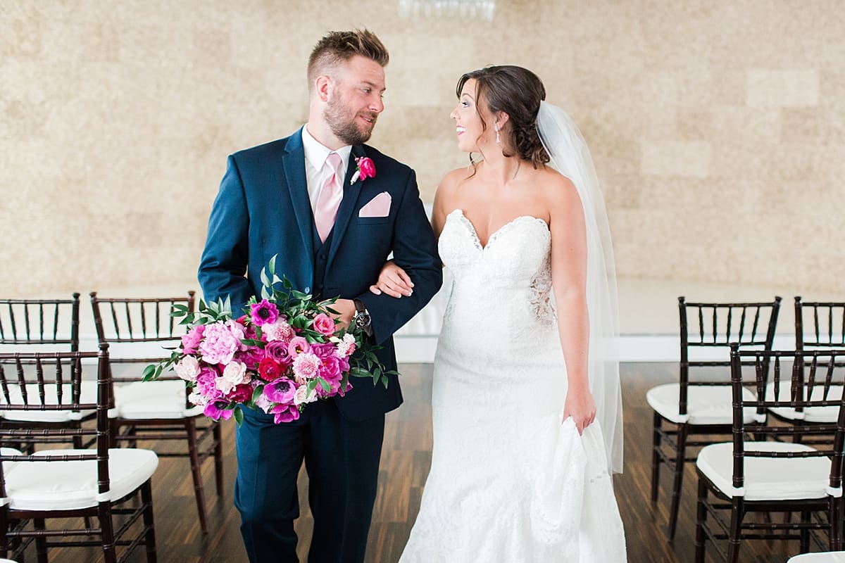 Arielle Peters Photography | Bride and groom having first reveal at The Allure in LaPorte, Indiana on wedding day.