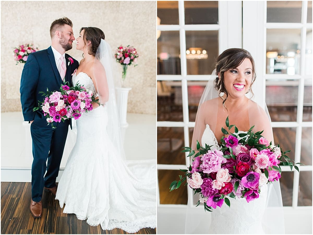 Arielle Peters Photography | Bride and groom in front of french doors at The Allure in LaPorte, Indiana on wedding day.
