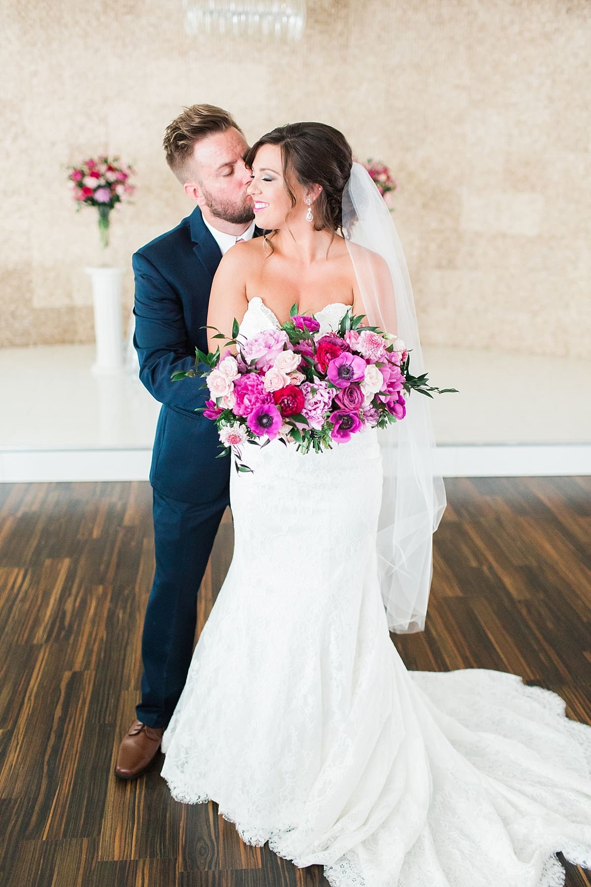 Arielle Peters Photography | Bride and groom inside The Allure in LaPorte, Indiana on wedding day.