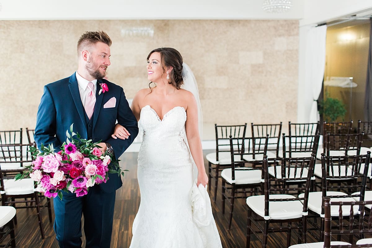 Arielle Peters Photography | Bride and groom inside The Allure in LaPorte, Indiana on wedding day.