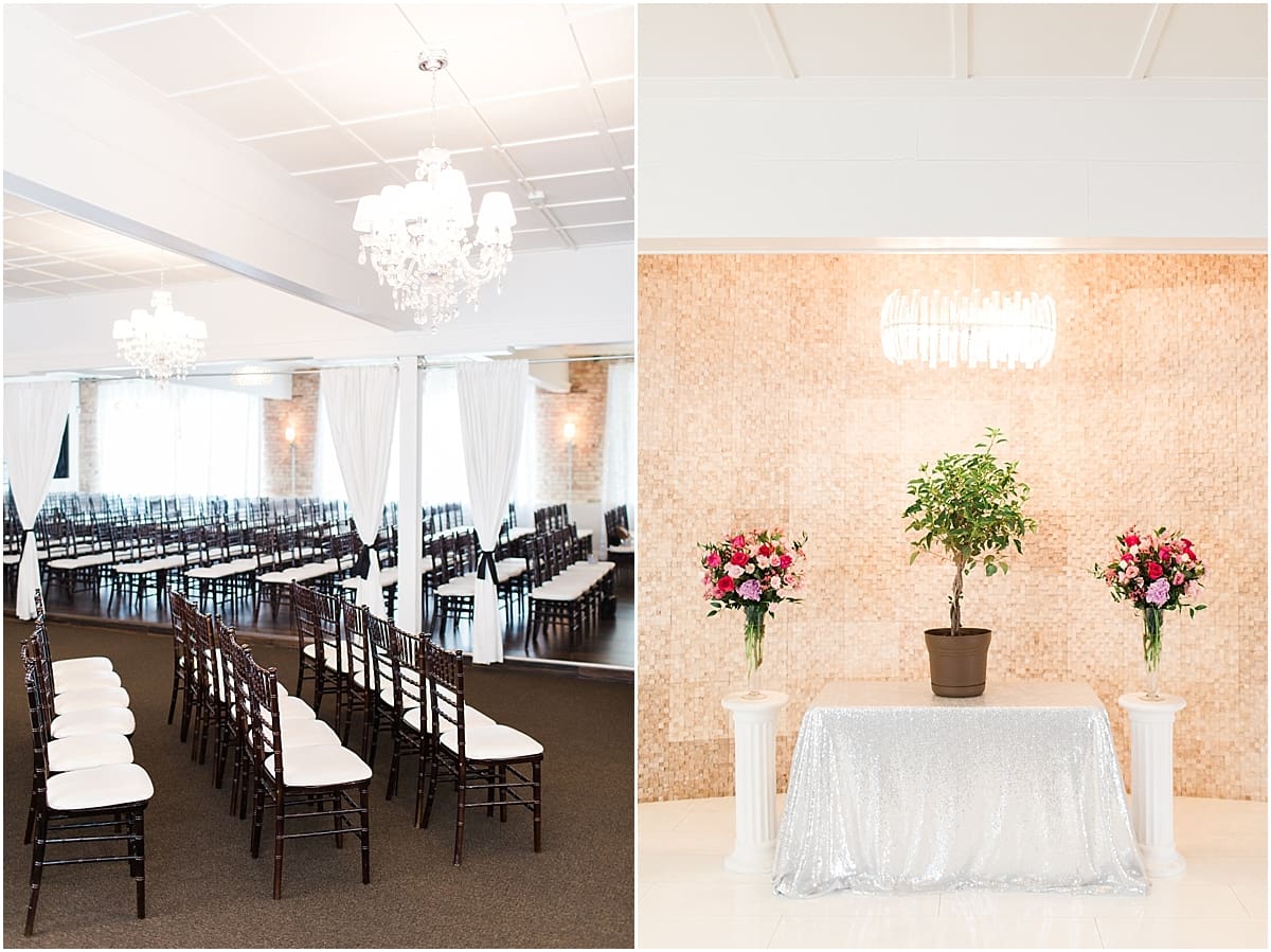 Arielle Peters Photography | Wedding ceremony interior at The Allure in LaPorte, Indiana on wedding day.