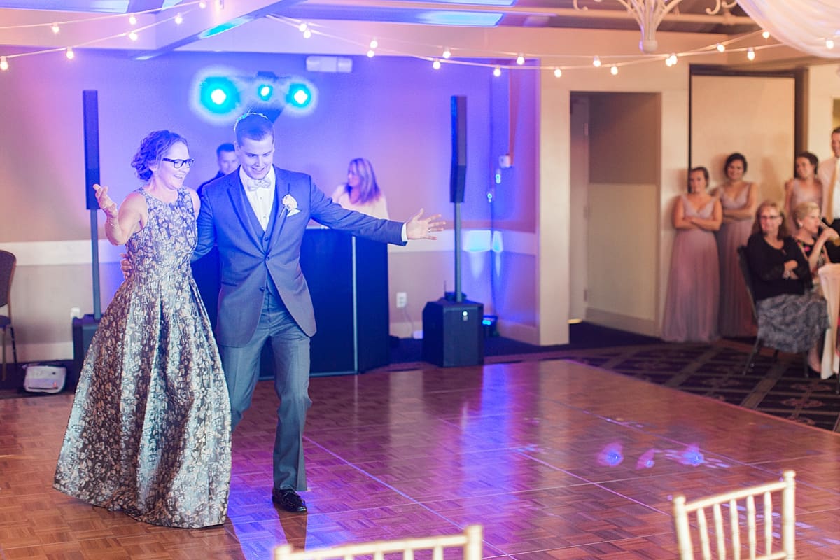 Arielle Peters Photography | Mother of groom and groom sharing dance at wedding reception on wedding day at Morris Park Country Club in South Bend, Indiana.
