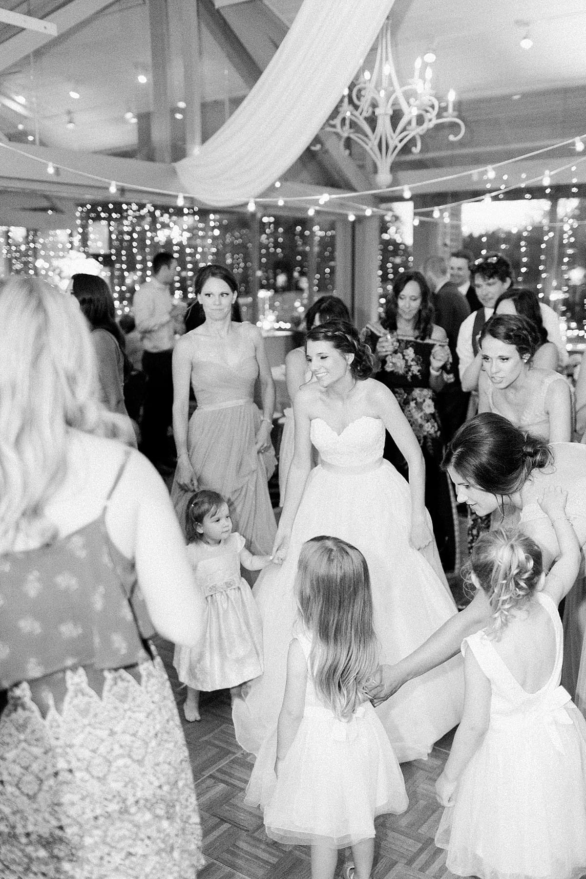 Arielle Peters Photography | Bride dancing with kids on wedding day at Morris Park Country Club in South Bend, Indiana.