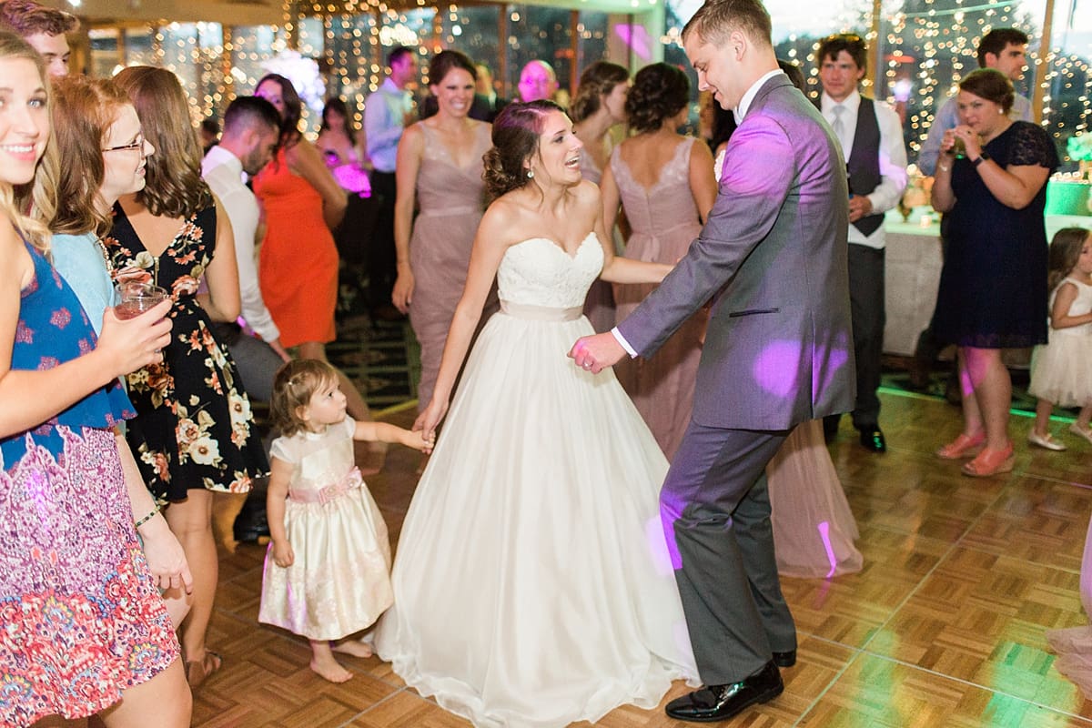 Arielle Peters Photography | Bride and groom dancing at wedding reception on wedding day at Morris Park Country Club in South Bend, Indiana.