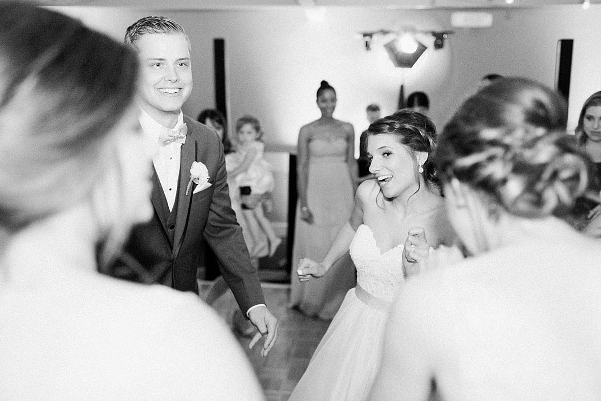 Arielle Peters Photography | Bride and groom dancing at wedding reception on wedding day at Morris Park Country Club in South Bend, Indiana.