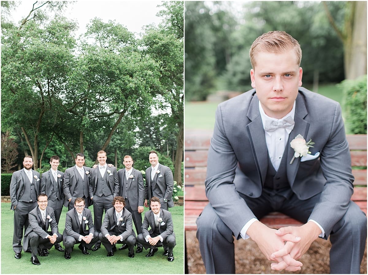 Arielle Peters Photography | Groom and groomsmen on golf course on wedding day at Morris Park Country Club in South Bend, Indiana.