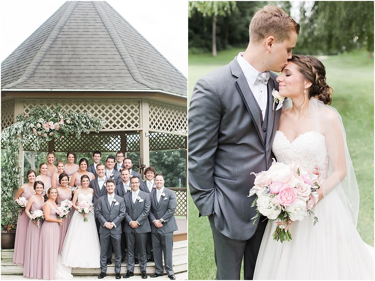 Arielle Peters Photography | Wedding party under gazebo on wedding day at Morris Park Country Club in South Bend, Indiana.