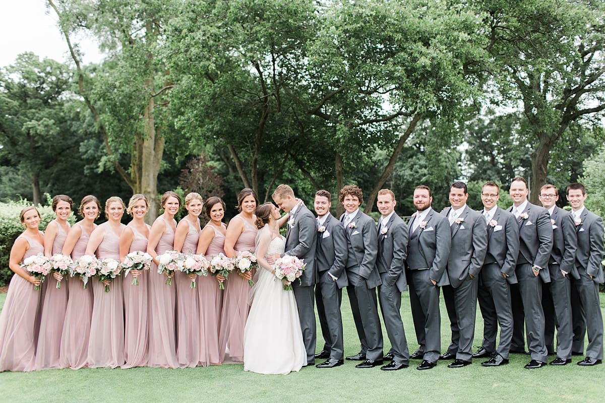 Arielle Peters Photography | Wedding party on golf course on wedding day at Morris Park Country Club in South Bend, Indiana.
