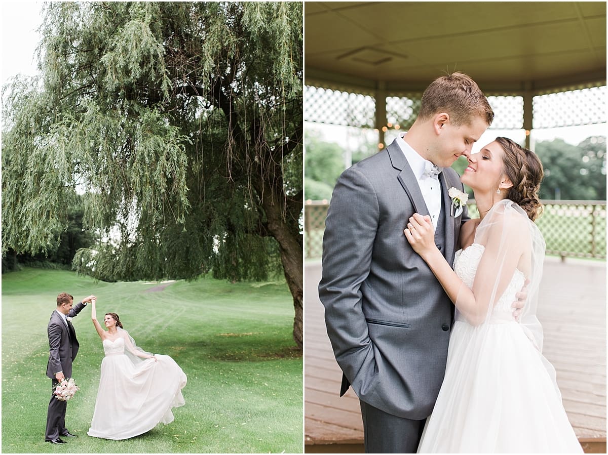 Arielle Peters Photography | Bride and groom dancing under willow tree on wedding day at Morris Park Country Club in South Bend, Indiana.