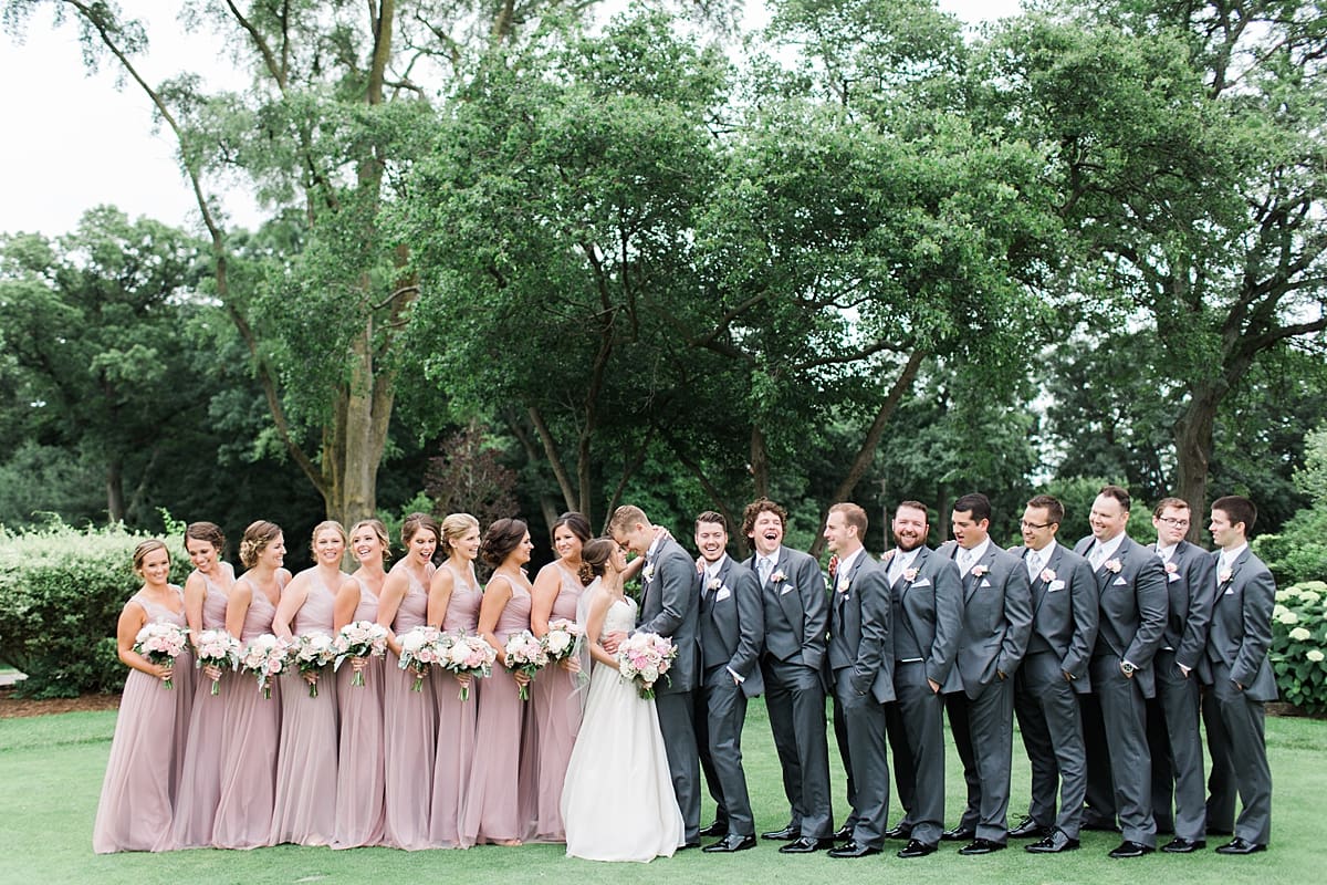 Arielle Peters Photography | Wedding party on golf course on wedding day at Morris Park Country Club in South Bend, Indiana.