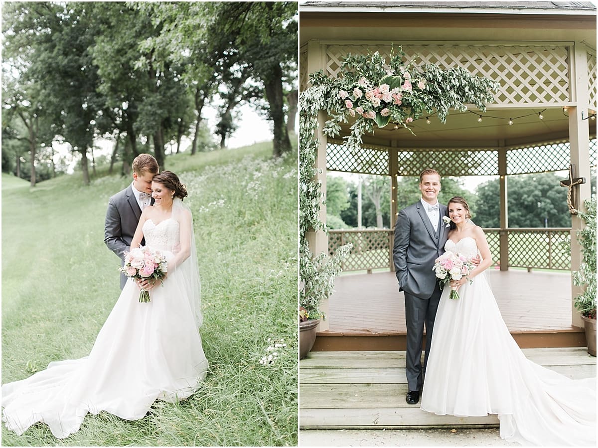 Arielle Peters Photography | Bride and groom walking on golf course on wedding day at Morris Park Country Club in South Bend, Indiana.