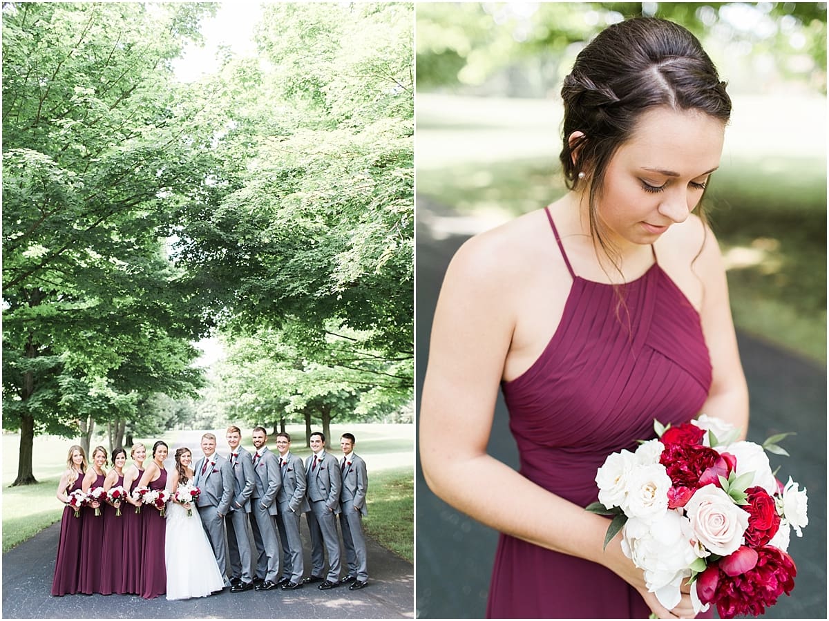 Arielle Peters Photography | Wedding party on empty street on wedding day at Trinity Church in South Bend, Indiana.