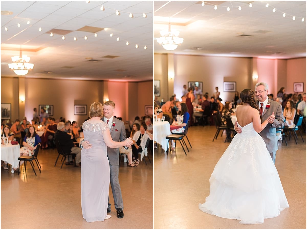 Arielle Peters Photography | Bride and groom dancing with parents at wedding reception at Sts. Peter and Paul Social Hall in South Bend, Indiana.