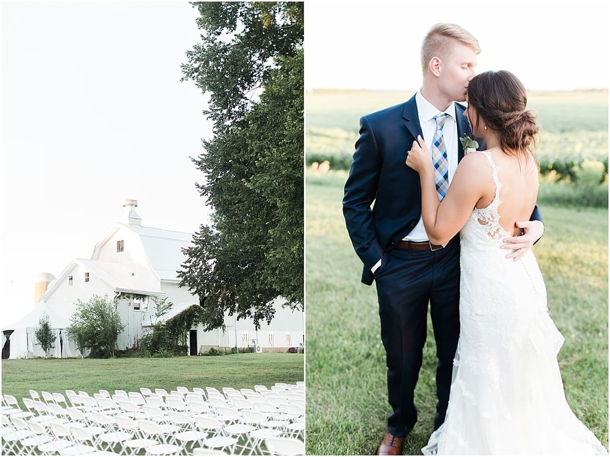Arielle Peters Photography | Bride and groom in open field on historic farm on wedding day at St. Joe Farm in Granger, Indiana.