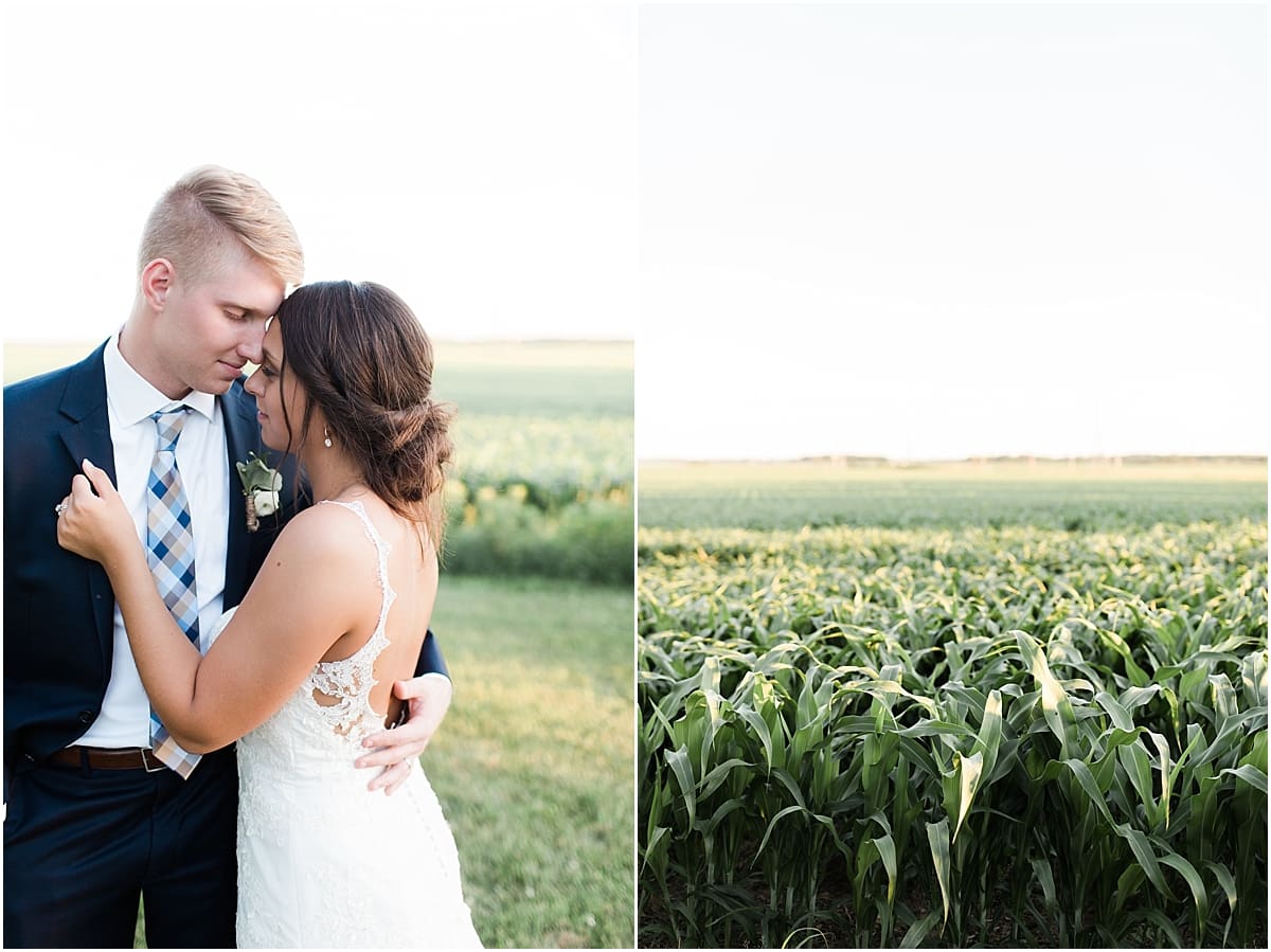 Arielle Peters Photography | Bride and groom in open field on historic farm on wedding day at St. Joe Farm in Granger, Indiana.