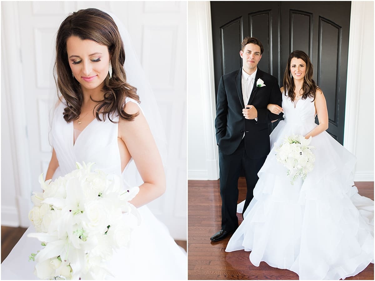 Arielle Peters Photography | Bride and groom in front of french doors on wedding day at Loft 310 in Kalamazoo, Michigan.