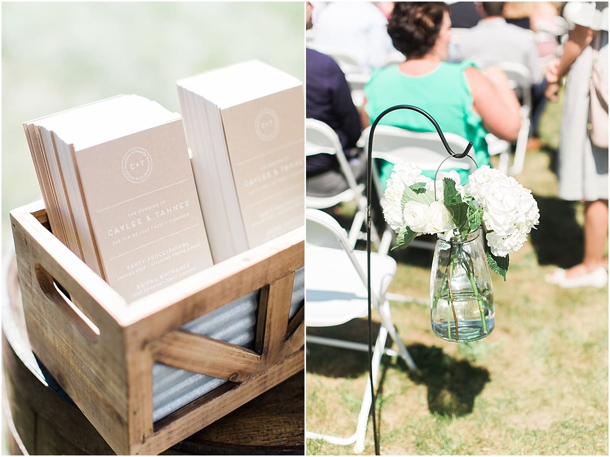 Arielle Peters Photography | Outdoor wedding ceremony on historic farm on wedding day at St. Joe Farm in Granger, Indiana.