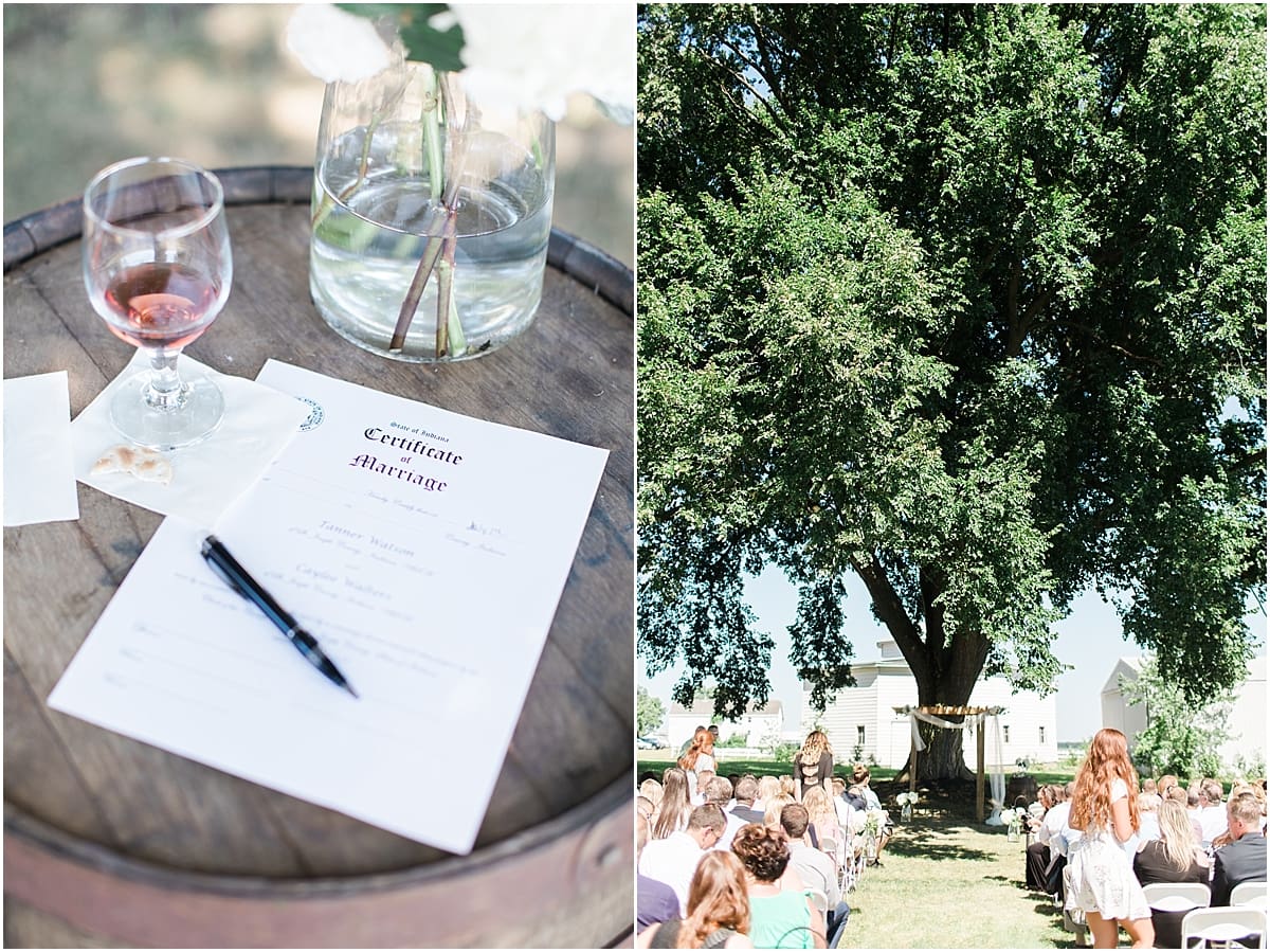 Arielle Peters Photography | Outdoor wedding ceremony on historic farm on wedding day at St. Joe Farm in Granger, Indiana.