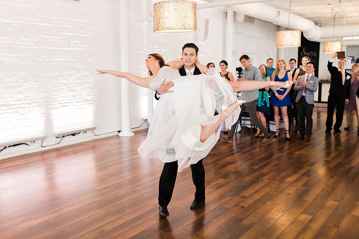 Arielle Peters Photography | Bride and groom dancing at wedding reception on wedding day at Loft 310 in Kalamazoo, Michigan.