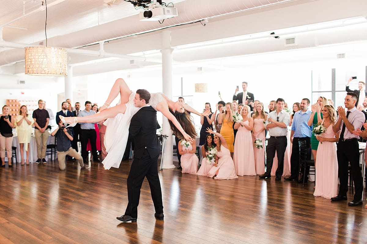 Arielle Peters Photography | Bride and groom dancing at wedding reception on wedding day at Loft 310 in Kalamazoo, Michigan.