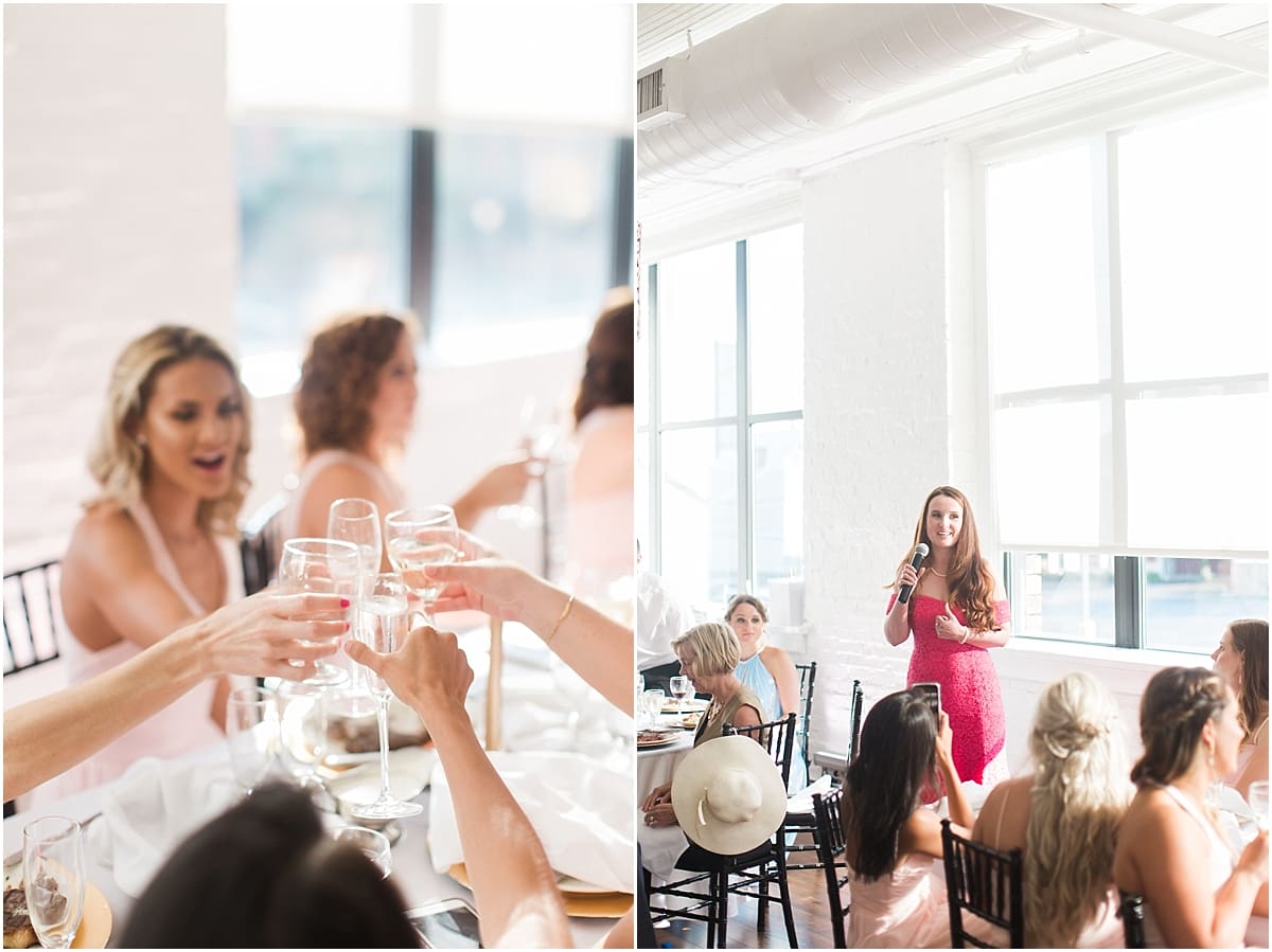 Arielle Peters Photography | Mother of the bride giving speech at wedding reception on wedding day at Loft 310 in Kalamazoo, Michigan.