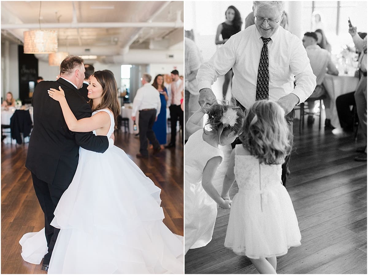 Arielle Peters Photography | Father of bride and bride dancing at wedding reception on wedding day at Loft 310 in Kalamazoo, Michigan.