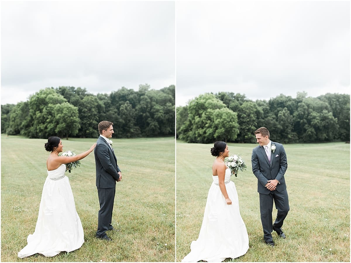 Arielle Peters Photography | Bride and groom having first reveal outside on wedding day in Fort Wayne, Indiana. 