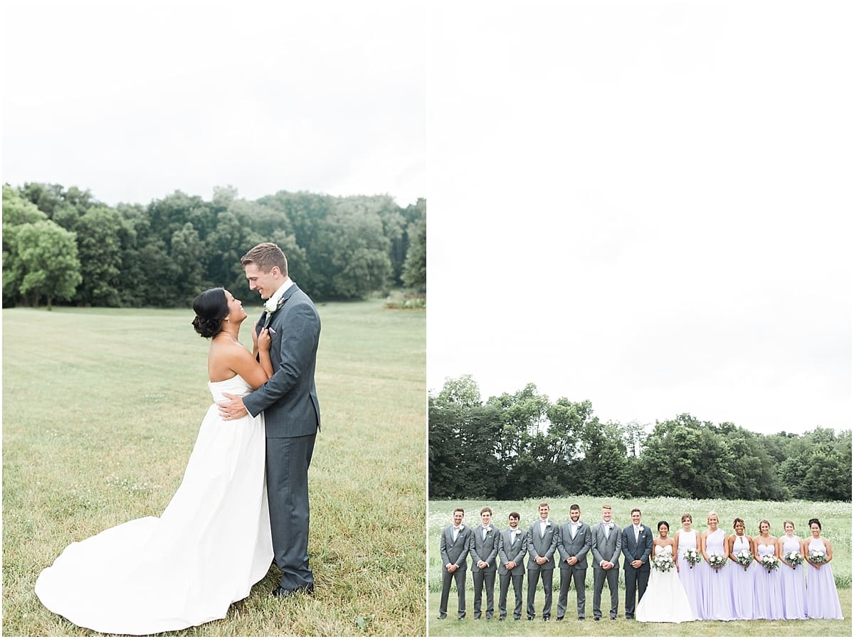 Arielle Peters Photography | Wedding party outside in field on wedding day in Fort Wayne, Indiana. 