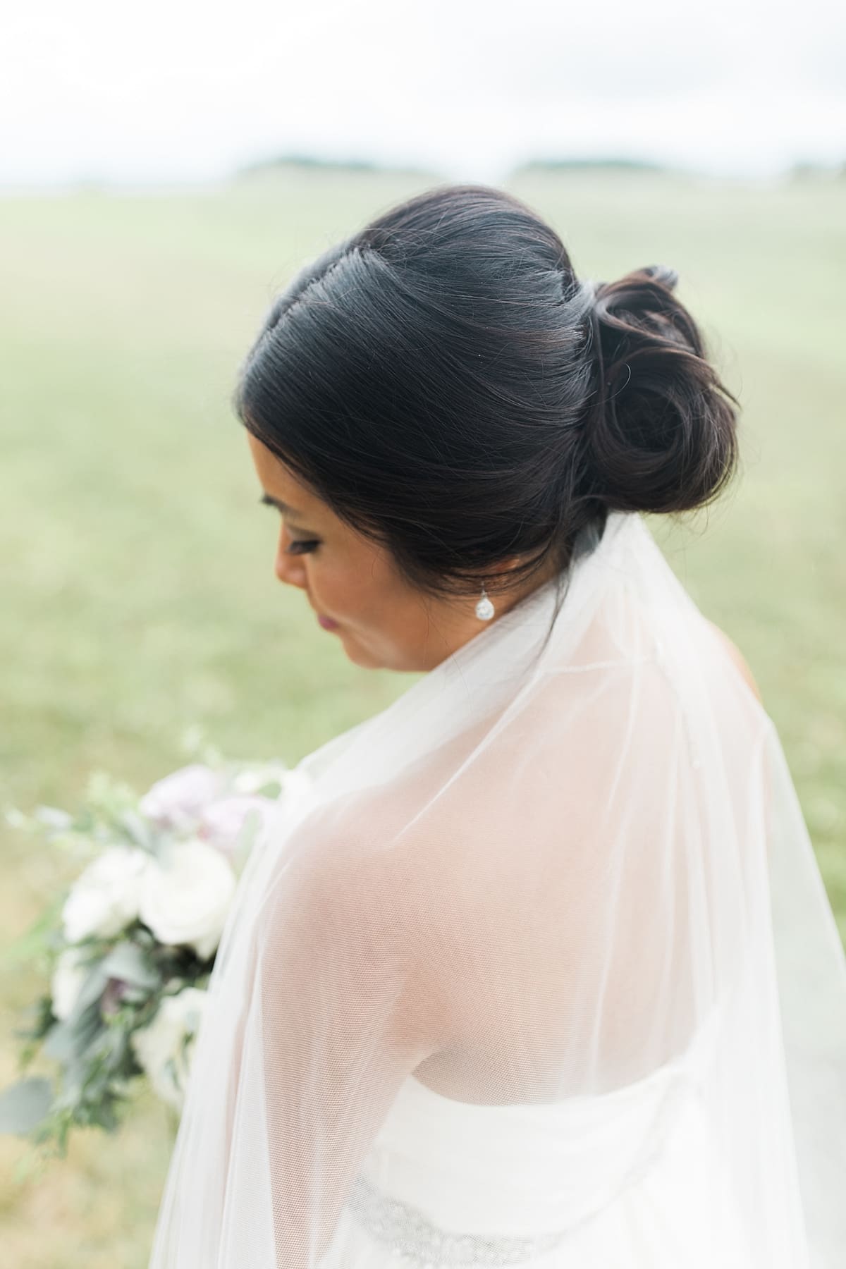 Arielle Peters Photography | Close up of bride's veil on wedding day in Fort Wayne, Indiana. 