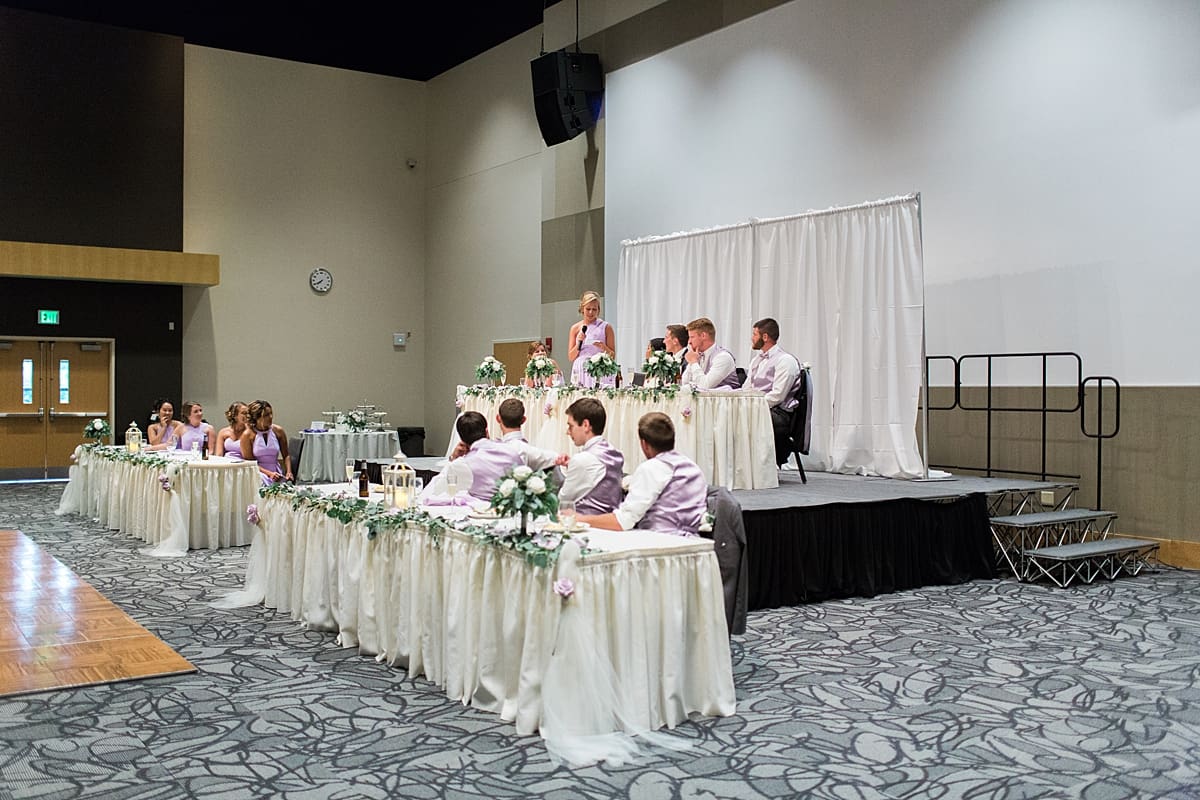Arielle Peters Photography | Maid of honor giving speech on wedding day in Fort Wayne, Indiana. 