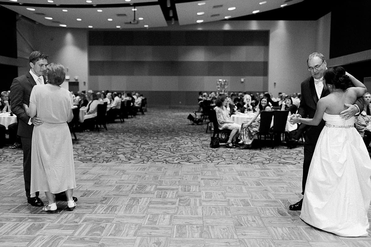 Arielle Peters Photography | Bride and groom dancing with parents on wedding day in Fort Wayne, Indiana. 