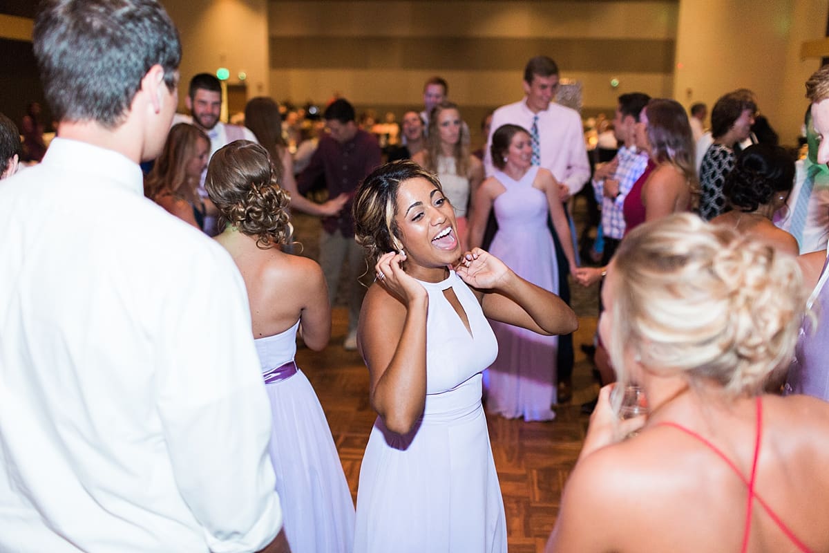 Arielle Peters Photography | Wedding guests dancing at wedding reception in Fort Wayne, Indiana on wedding day. 