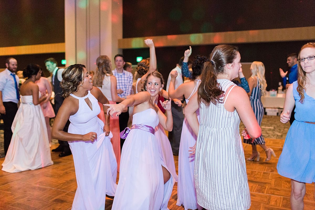 Arielle Peters Photography | Wedding guests dancing at wedding reception in Fort Wayne, Indiana on wedding day. 