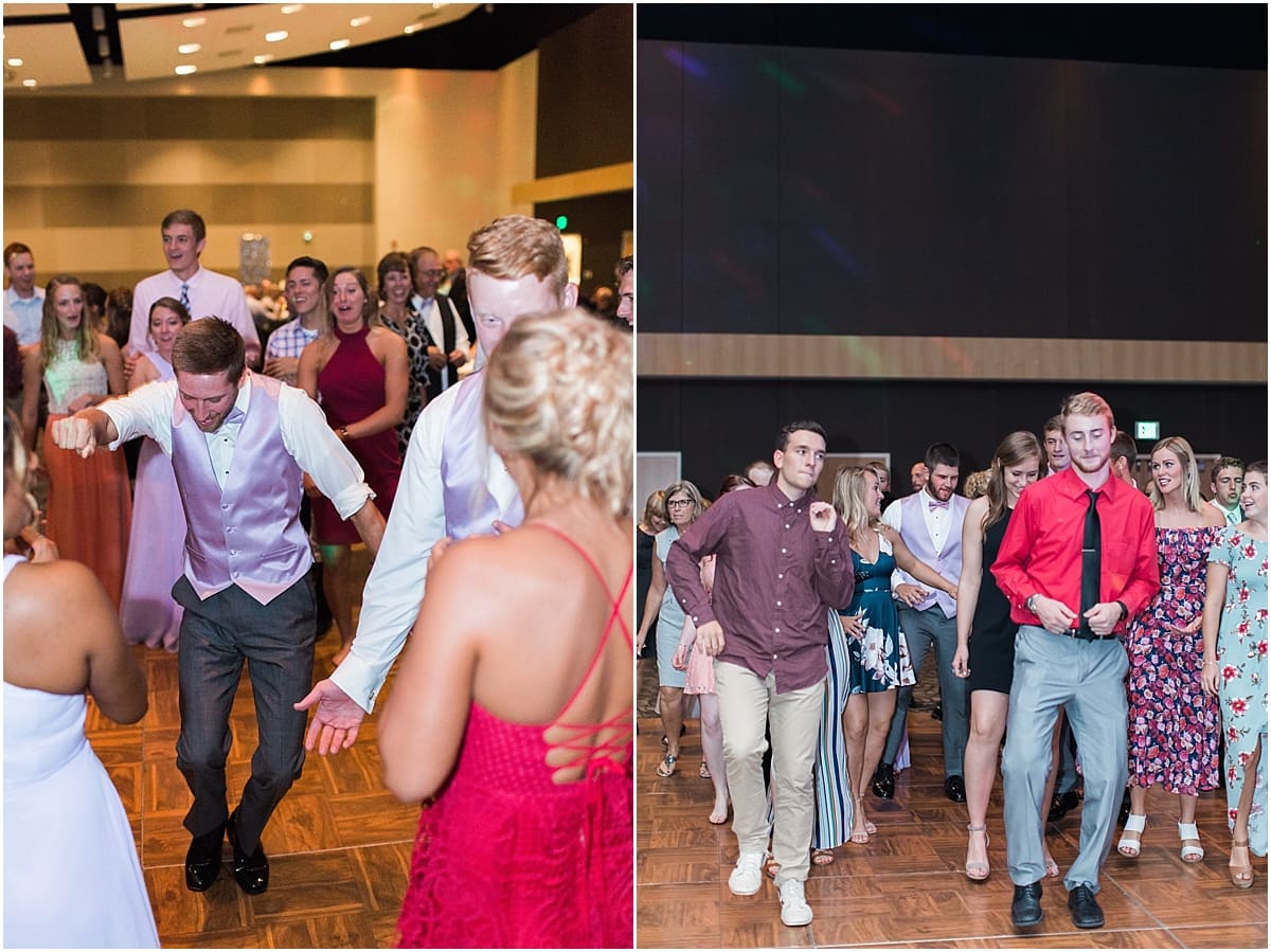 Arielle Peters Photography | Wedding guests dancing at wedding reception in Fort Wayne, Indiana on wedding day. 