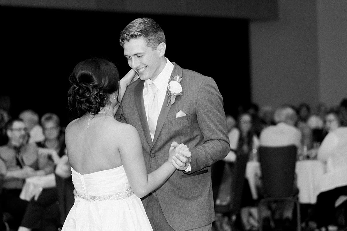 Arielle Peters Photography | Bride and groom dancing at wedding reception in Fort Wayne, Indiana on wedding day. 