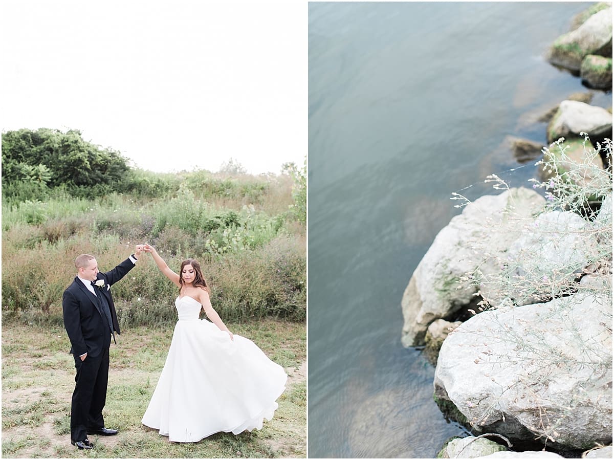 Arielle Peters Photography | Bride and groom dancing outside on wedding day at The Inn at Harbor Springs in St. Joseph, Michigan.