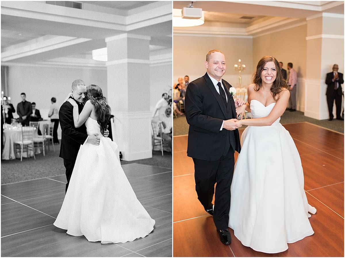 Arielle Peters Photography | Bride and groom sharing first dance at wedding reception at The Inn at Harbor Springs in St. Joseph, Michigan.