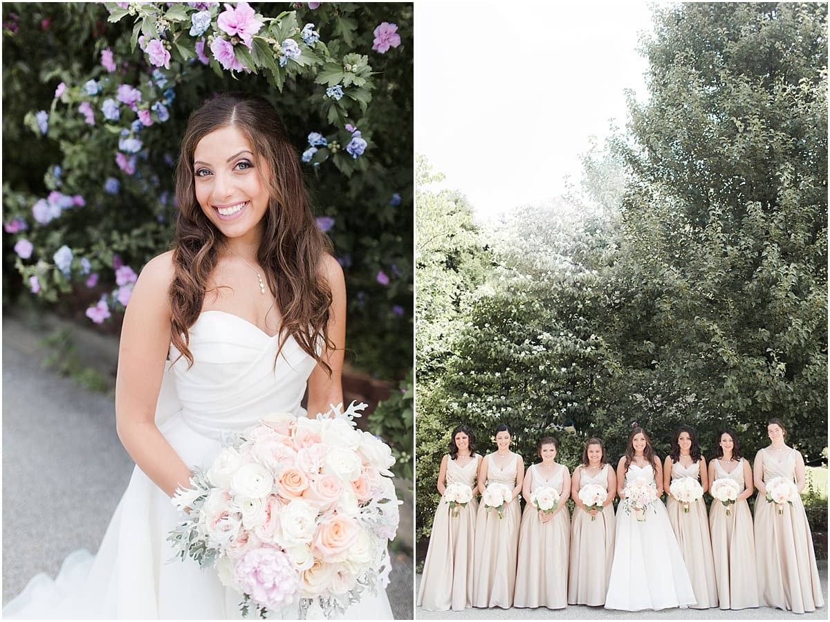 Arielle Peters Photography | Bride and bridesmaids outside on summer wedding day at The Inn at Harbor Springs in St. Joseph, Michigan.