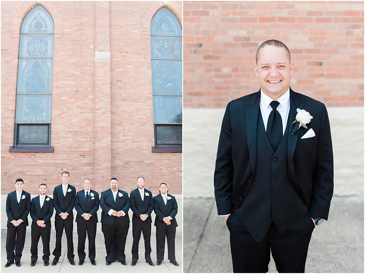 Arielle Peters Photography | Groom and groomsmen outside on summer wedding day at The Inn at Harbor Springs in St. Joseph, Michigan.