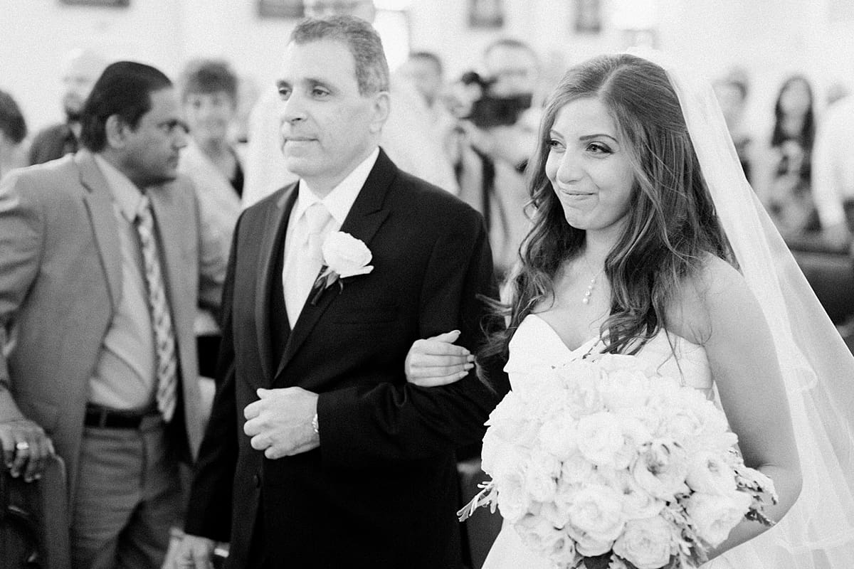 Arielle Peters Photography | Father of the bride walking bride down the aisle on summer wedding day at The Inn at Harbor Springs in St. Joseph, Michigan.