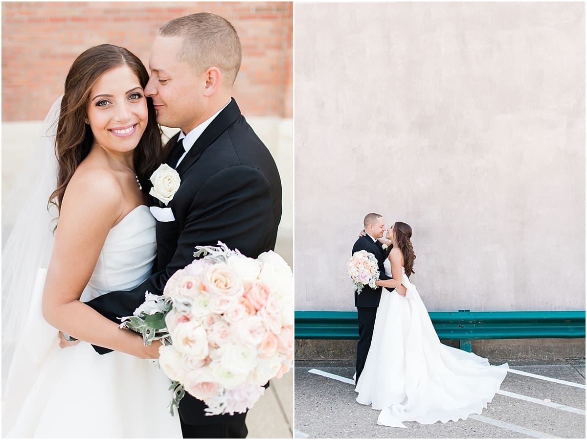 Arielle Peters Photography | Bride and groom smiling on summer wedding day at The Inn at Harbor Springs in St. Joseph, Michigan.